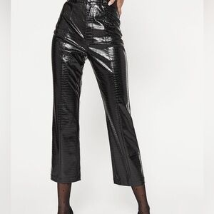 Bardot croc vegan leather pant in croc black-Size 2 NWOT